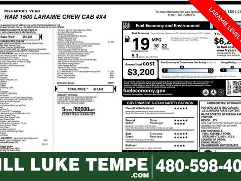 Used 2024 RAM 1500 Laramie AWD/4WD image 1