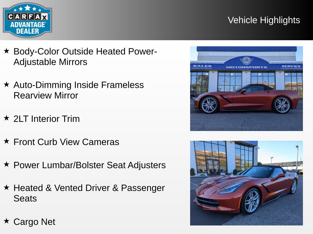 Used 2016 Chevrolet Corvette Stingray Convertible w/ 2LT Preferred Equipment Group RWD image 8