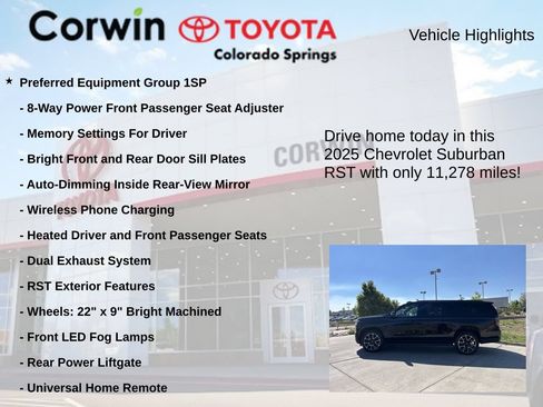 Used 2025 Chevrolet Suburban RST w/ Comfort Package AWD/4WD image 6