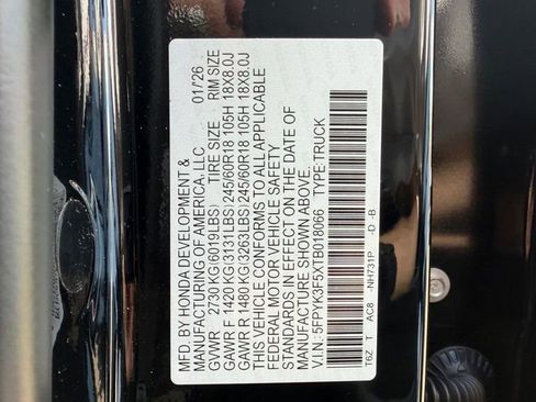 New 2026 Honda Ridgeline RTL image 26