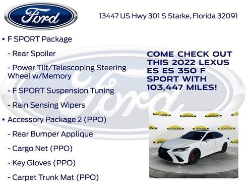 Used 2022 Lexus ES 350 F Sport w/ Accessory Package 2 FWD image 20