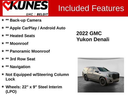 Used 2022 GMC Yukon Denali w/ Denali Premium Package AWD/4WD image 2