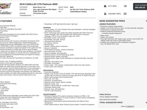 Used 2018 Cadillac CT6 Platinum image 2