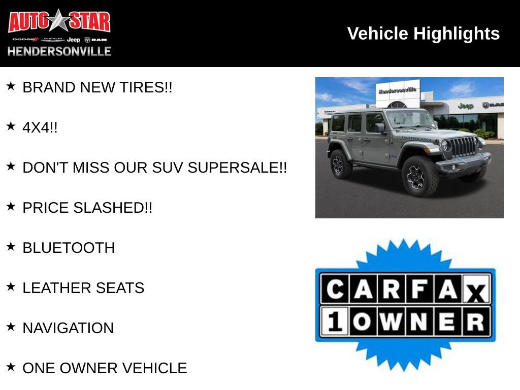 Used 2022 Jeep Wrangler Unlimited Rubicon 4xe w/ Cold Weather Group AWD/4WD image 3