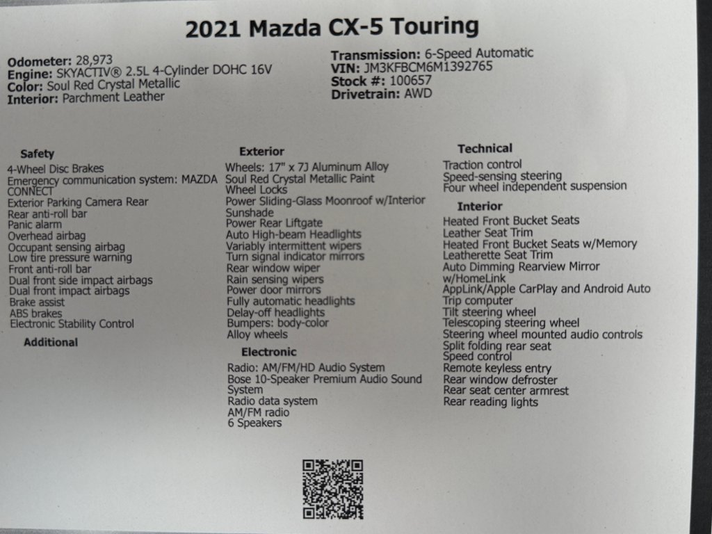 Used 2021 MAZDA CX-5 Touring w/ Touring Preferred SV Package AWD/4WD image 49