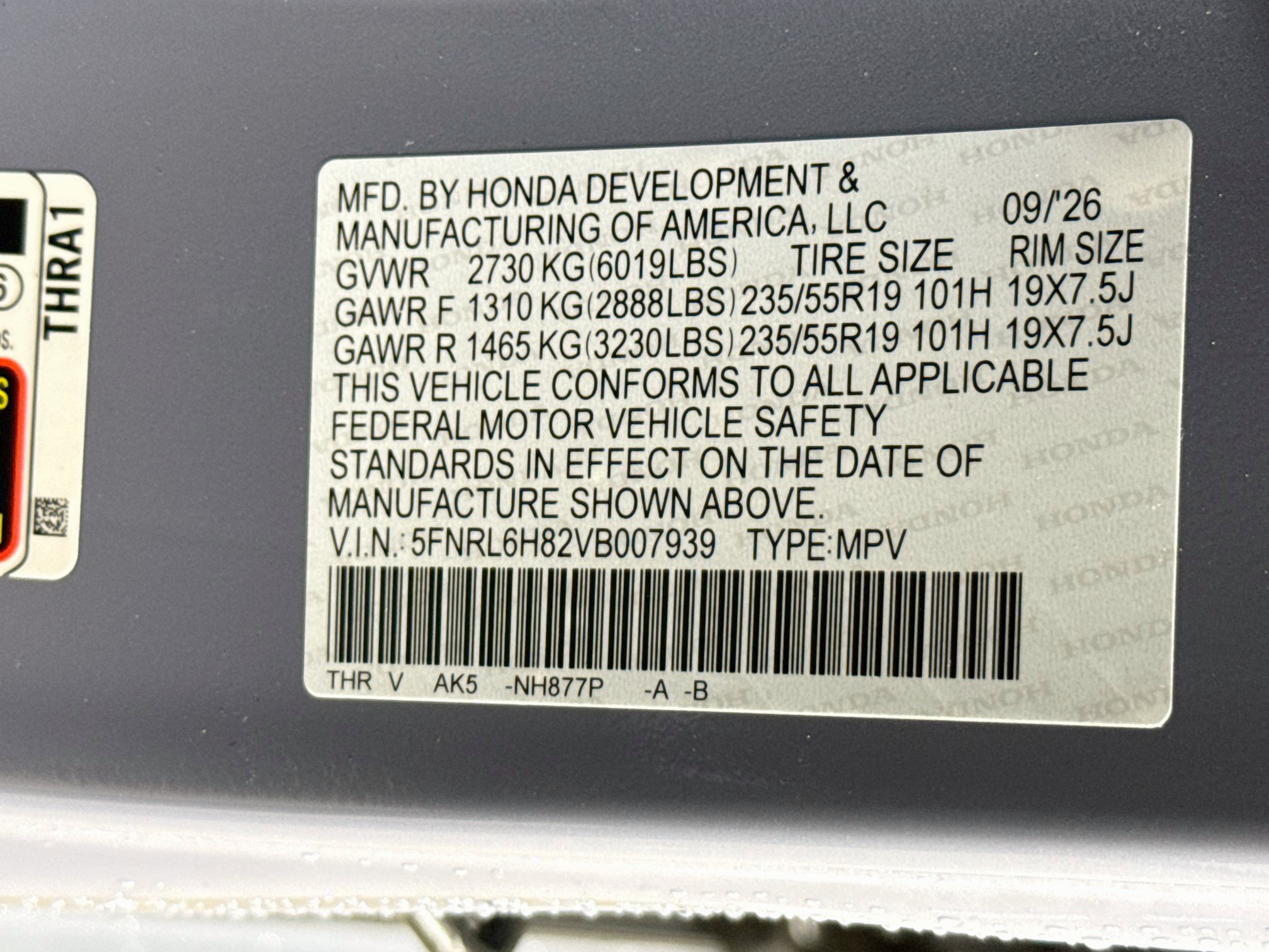 New 2027 Honda Odyssey Touring image 42