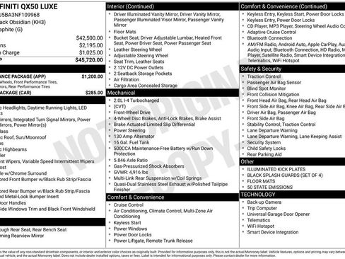 Used 2022 INFINITI QX50 Luxe w/ Appearance Package FWD image 44