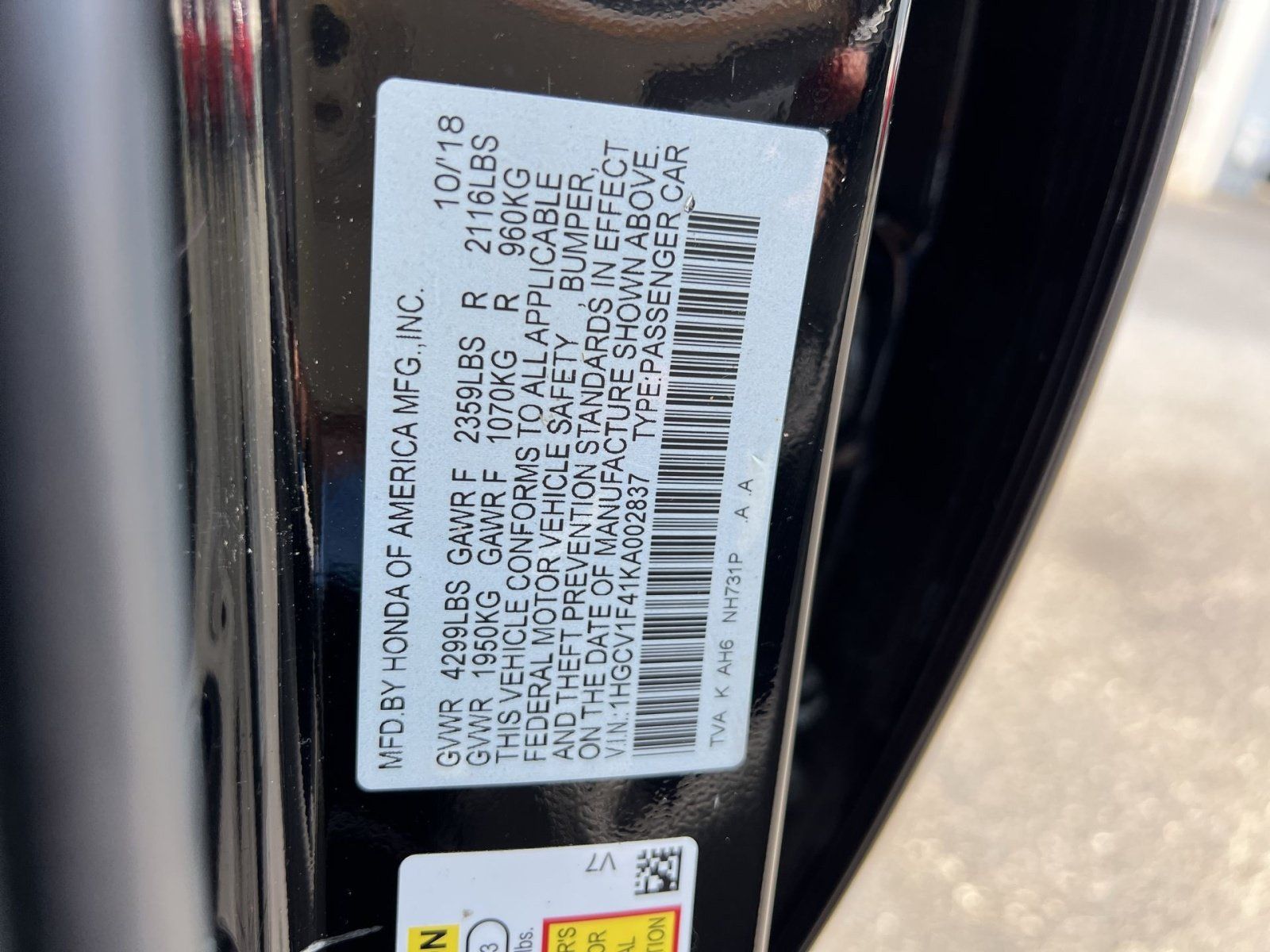 Used 2019 Honda Accord EX image 28