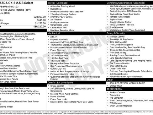 Certified 2022 MAZDA CX-5 AWD 2.5 S w/ Select Package image 30