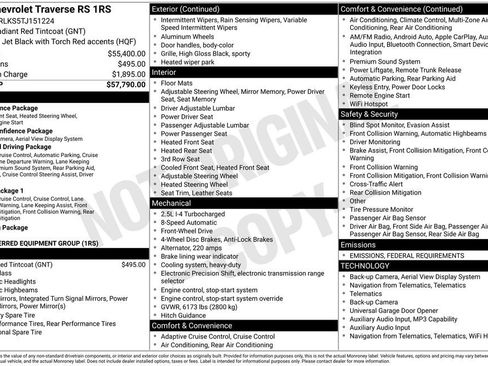 New 2026 Chevrolet Traverse RS image 6