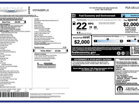 Used 2023 Chrysler Voyager LX FWD image 8