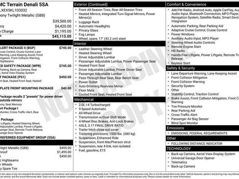 Used 2019 GMC Terrain Denali w/ Advanced Safety Package image 98