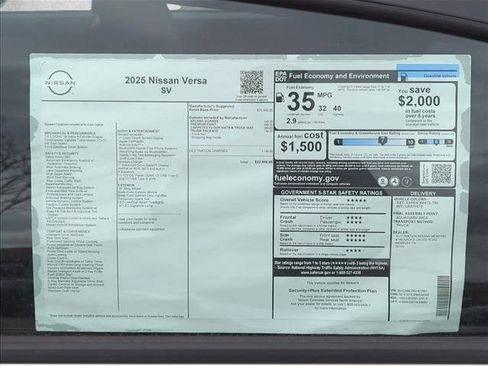 New 2025 Nissan Versa SV w/ Trunk Package image 22