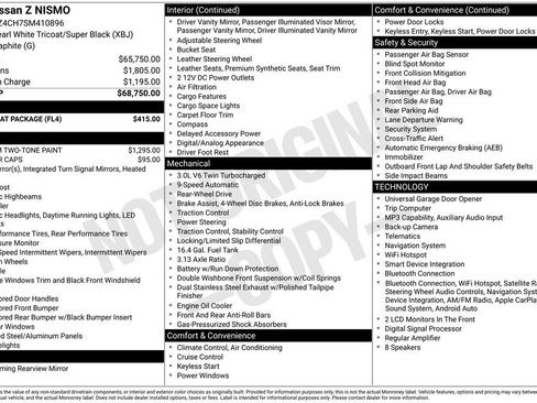 Certified 2025 Nissan Z NISMO w/ Floor Mat Package RWD image 46