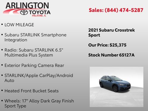 Used 2021 Subaru Crosstrek 2.5i Sport w/ Moonroof Package image 3