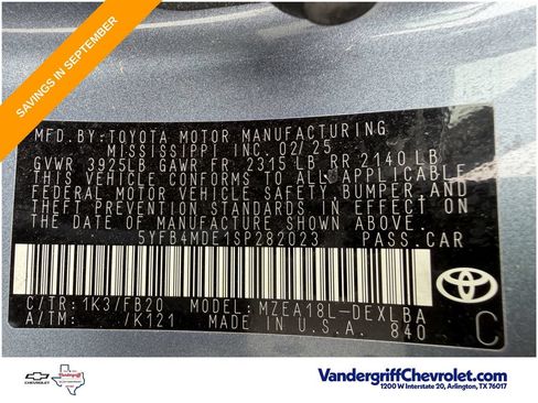 Used 2025 Toyota Corolla LE FWD image 27