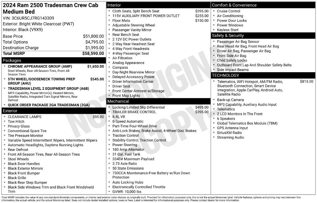 Used 2024 RAM 2500 Tradesman w/ Chrome Appearance Group AWD/4WD image 22