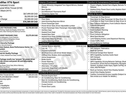Used 2024 Cadillac XT6 Sport w/ Technology Package AWD/4WD image 58