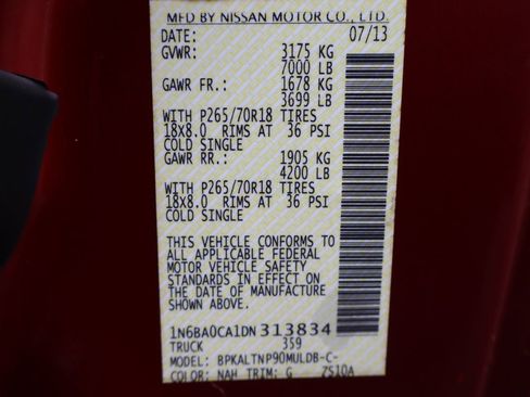 Used 2013 Nissan Titan SV w/ SV Value Truck Pkg image 46