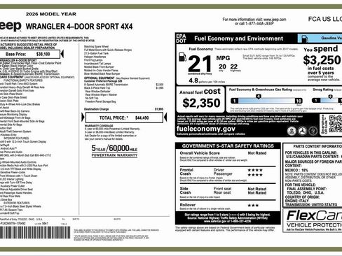 New 2026 Jeep Wrangler Sport image 2