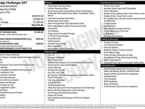 Used 2019 Dodge Challenger SXT w/ Blacktop Package RWD image 10