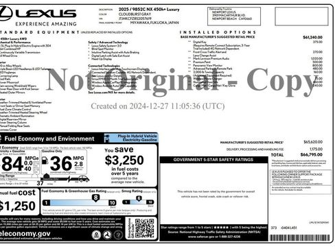 Used 2025 Lexus NX 450h+ AWD w/ Luxury Package image 3