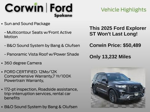 Used 2025 Ford Explorer ST w/ Sun And Sound Package image 7