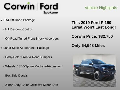 Used 2019 Ford F150 Lariat w/ Equipment Group 502A Luxury image 12
