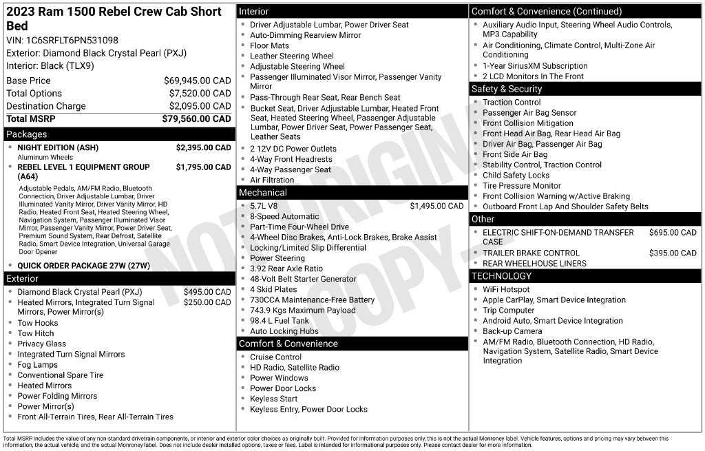Used 2023 RAM 1500 Rebel w/ Night Edition AWD/4WD image 45