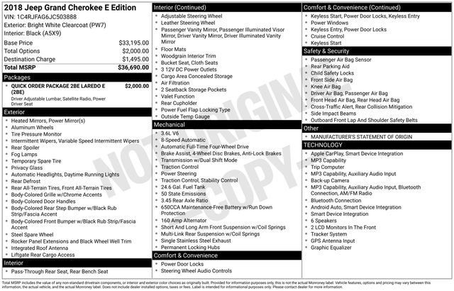 Certified 2018 Jeep Grand Cherokee Laredo AWD/4WD image 4