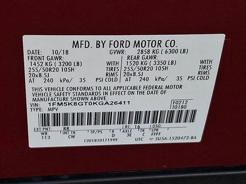 Certified 2019 Ford Explorer Sport w/ Equipment Group 401A image 28