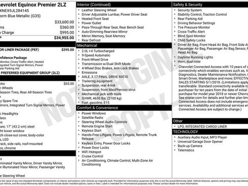 Used 2018 Chevrolet Equinox Premier w/ LPO, Floor Liner Package image 5