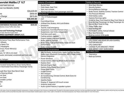 Used 2019 Chevrolet Malibu LT w/ Driver Confidence Package image 9