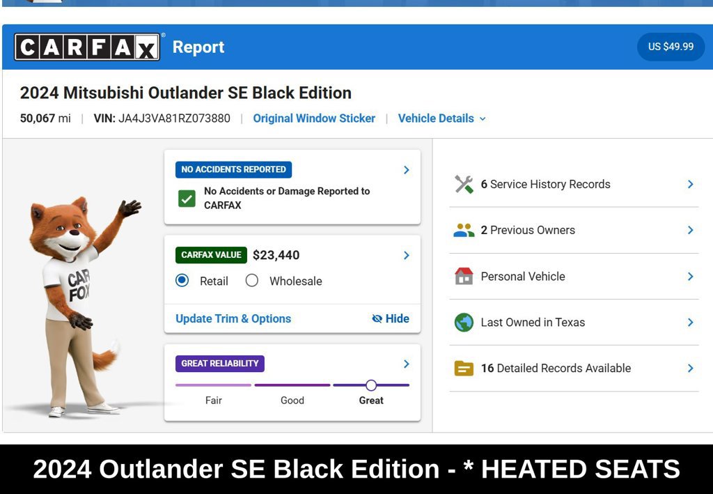 Used 2024 Mitsubishi Outlander SE Black Edition FWD image 9