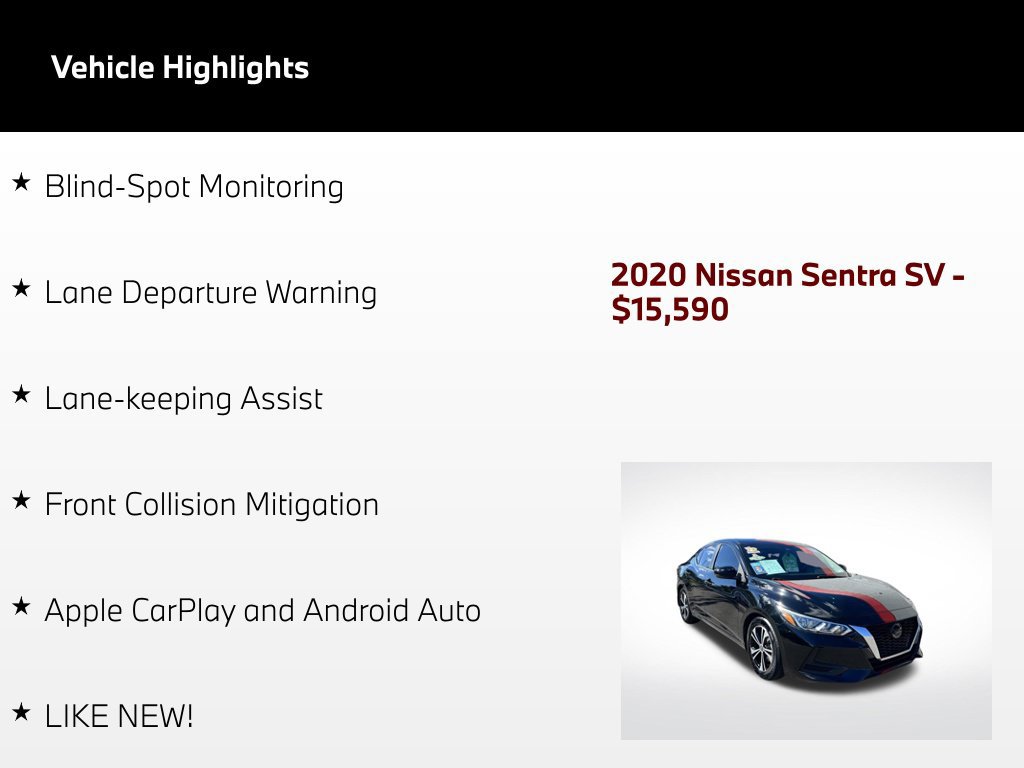 Used 2020 Nissan Sentra SV FWD image 60