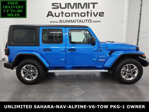 Used 2022 Jeep Wrangler Unlimited Sahara w/ LED Lighting Group image 1