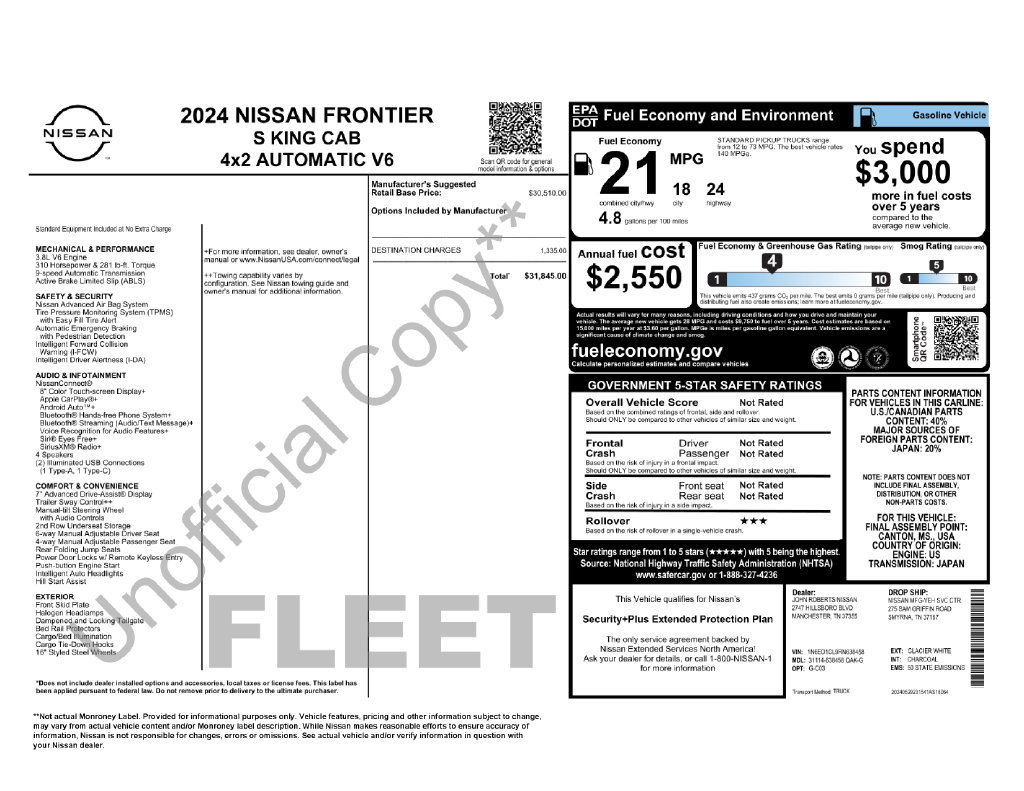 Certified 2024 Nissan Frontier S RWD image 30