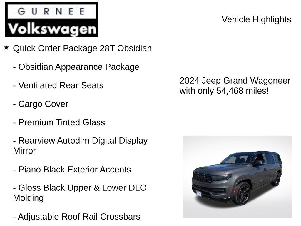 Used 2024 Jeep Grand Wagoneer Series II Obsidian w/ Quick Order Packagew 28T AWD/4WD image 7