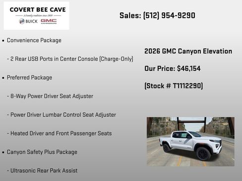 New 2026 GMC Canyon Elevation w/ Convenience Package AWD/4WD image 18