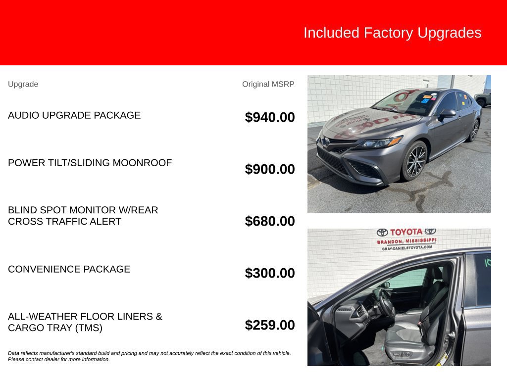 Used 2021 Toyota Camry SE w/ Audio Upgrade Package FWD image 5