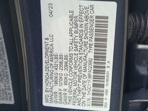 Certified 2023 Honda Accord EX image 34