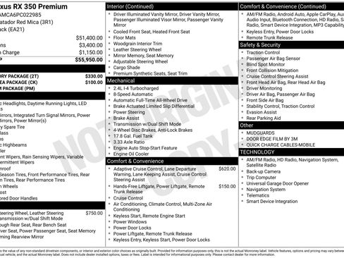 Used 2023 Lexus RX 350 Premium w/ Accessory Package AWD/4WD image 38