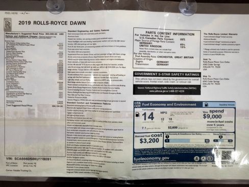 Used 2019 Rolls-Royce Dawn RWD image 68