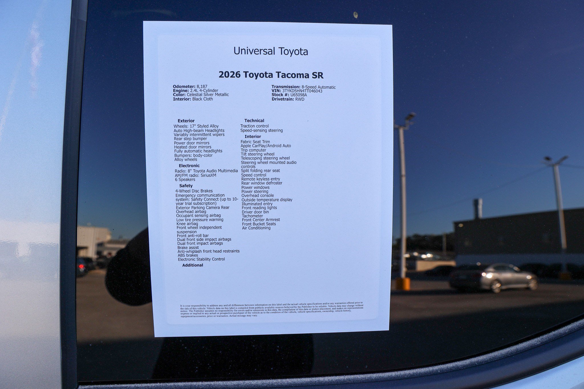 Certified 2026 Toyota Tacoma SR RWD image 43