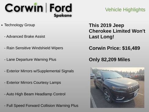 Used 2019 Jeep Cherokee Limited w/ Technology Group AWD/4WD image 6