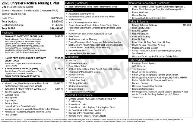 Used 2020 Chrysler Pacifica Touring-L Plus FWD image 20