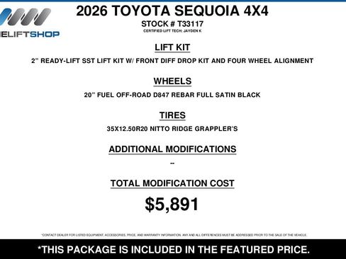 Used 2026 Toyota Sequoia 1794 Edition w/ TRD Off-Road Package AWD/4WD image 2