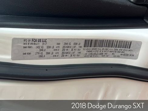 Used 2018 Dodge Durango SXT w/ Quick Order Package 2BB image 36