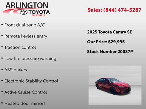 Used 2025 Toyota Camry SE FWD image 4