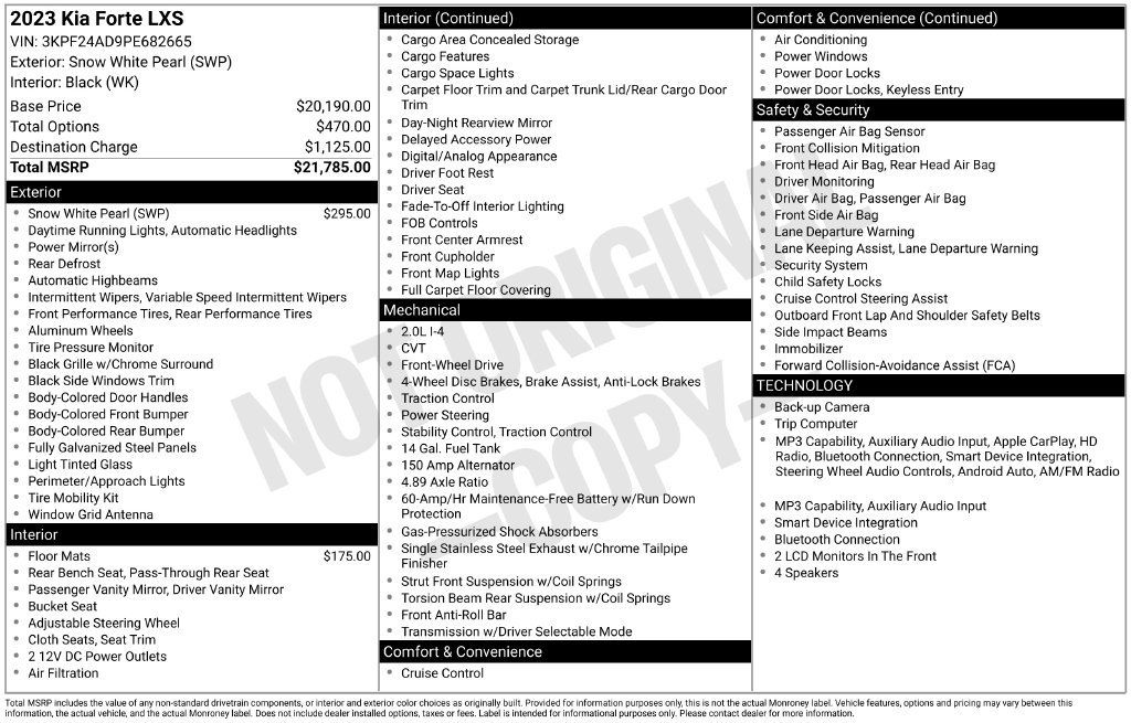 Certified 2023 Kia Forte LXS FWD image 34